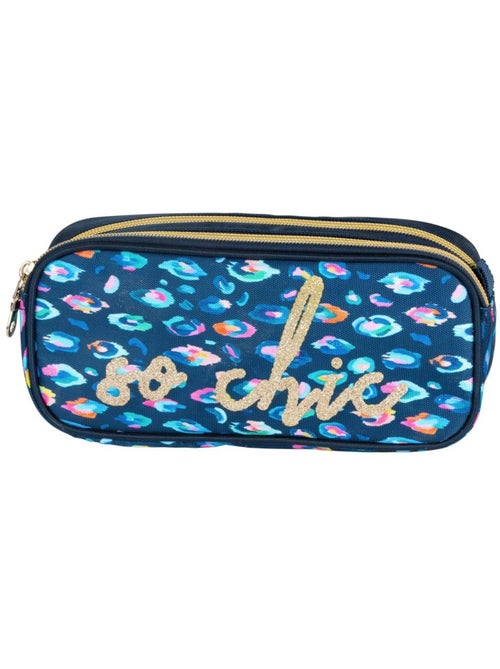 Estuche rectangular 2 compartimentos 22 cm motivos dorados ettavee - Kiabi