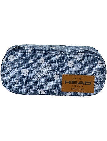 Estuche rectangular head 22 cm 2 compartimentos con cremallera