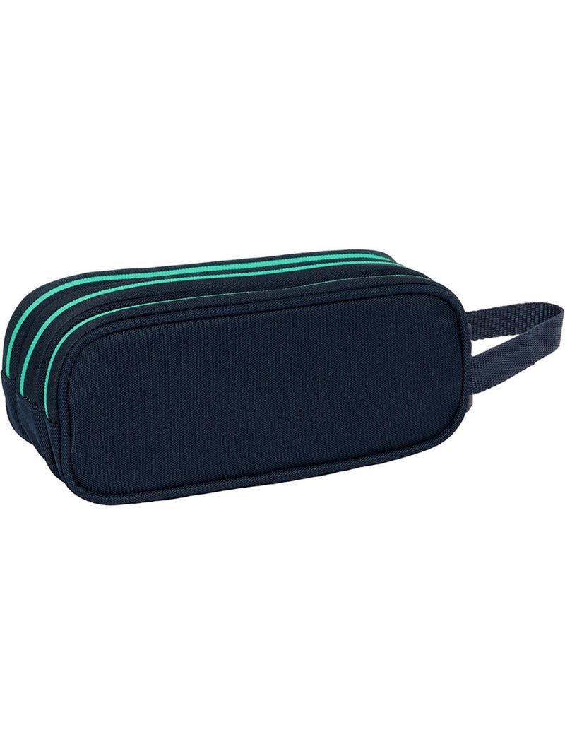 Estuche rectangular 3 compartimentos con cremallera real madrid safta 21 x 8 x 7 cm Azul marino - Kiabi