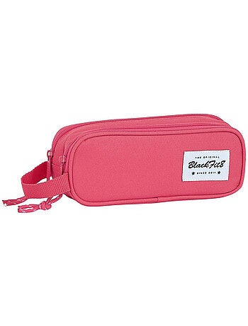 Estuche rectangular blackfit8 acolchado de lona 2 compartimentos
