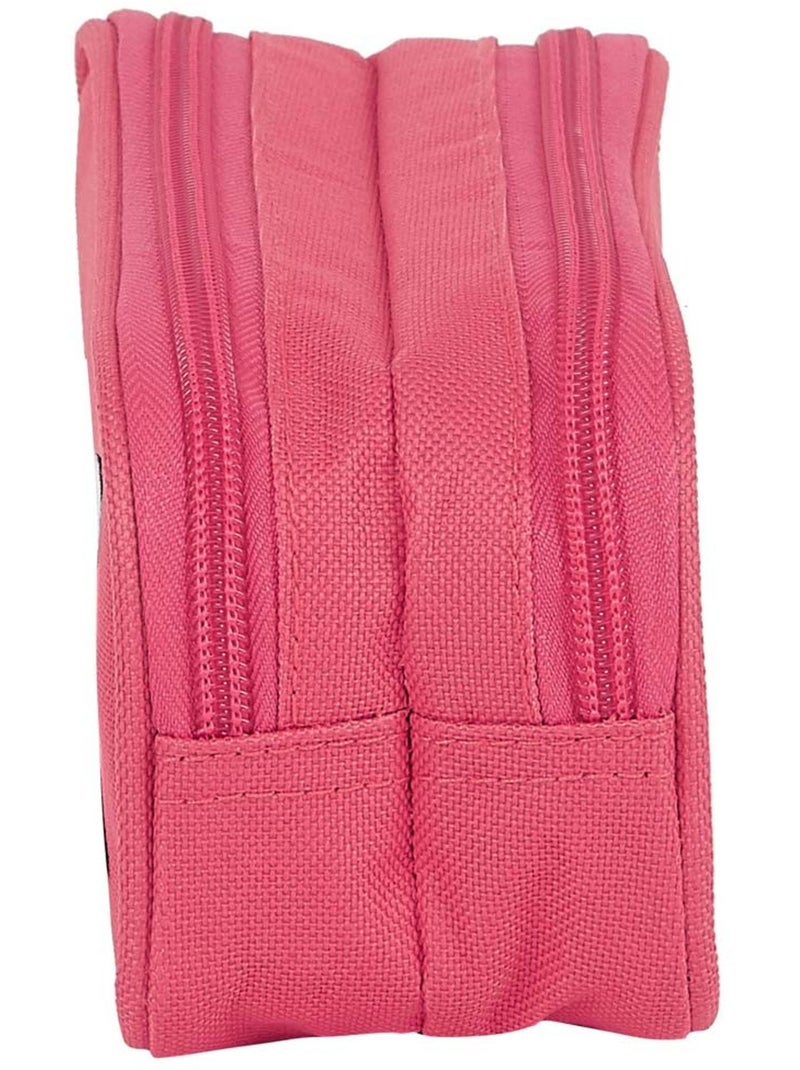 Estuche rectangular blackfit8 acolchado de lona 2 compartimentos Rosa - Kiabi