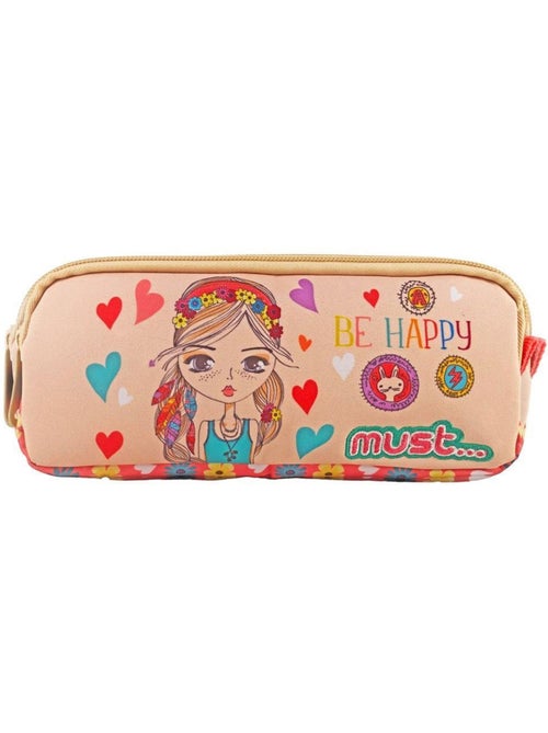 Estuche rectangular cmp be happy – 2 compartimentos con cremallera 21 cm - Kiabi Estuche rectangular cmp be happy – 2 compartimentos con cremallera 21 cm - Kiabi