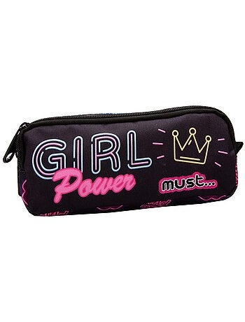 Estuche rectangular cmp must girl power de tejido 2 compartimentos