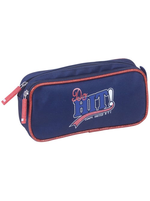 Estuche rectangular con cremallera 'camps' – 22 cm, 2 compartimentos – azul marino - Kiabi Estuche rectangular con cremallera 'camps' – 22 cm, 2 compartimentos – azul marino - Kiabi
