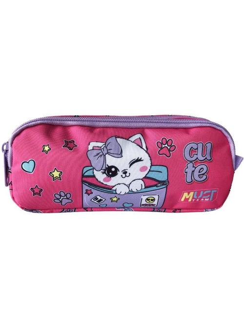 Estuche rectangular de lona motivo gatito team love - Kiabi Estuche rectangular de lona motivo gatito team love - Kiabi