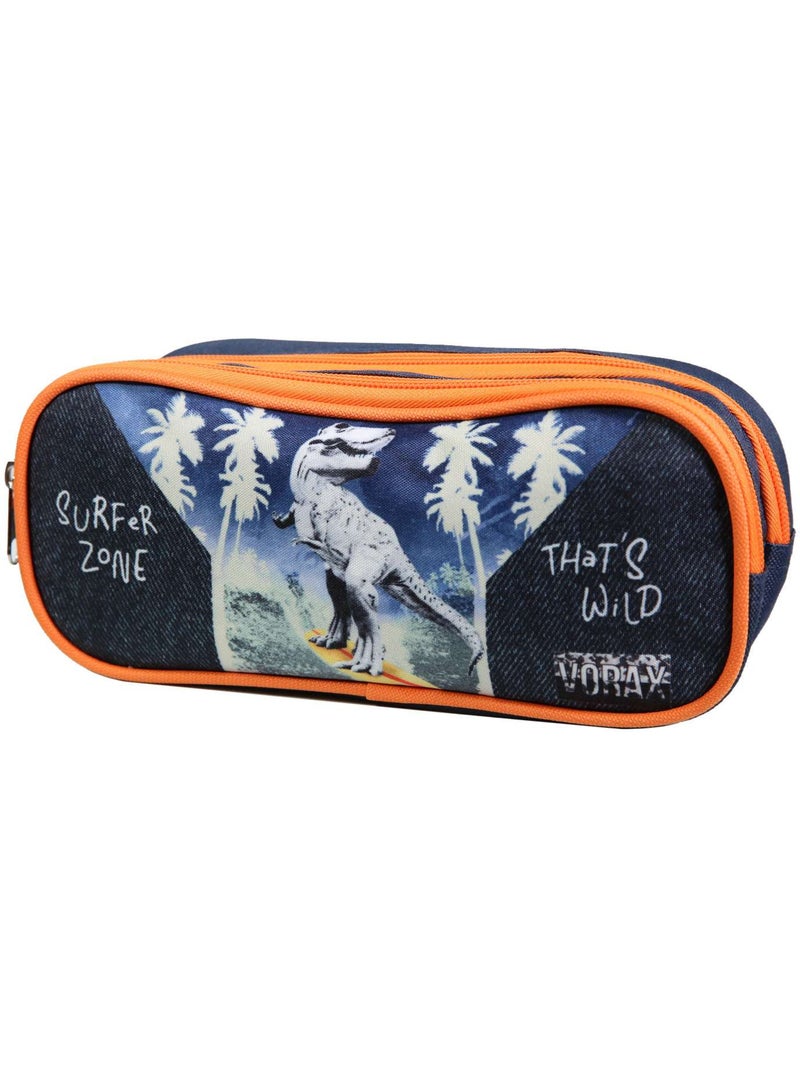 Estuche – rectangular dinosaurio vorax 23 cm Azul - Kiabi