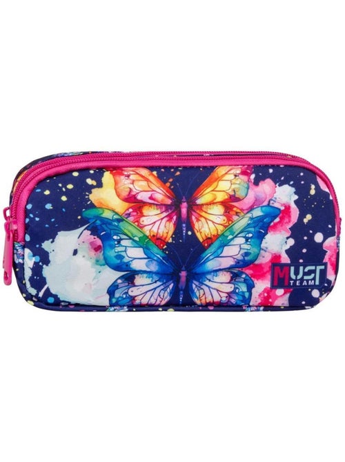 Estuche rectangular doble compartimento con cremallera 'must' team - mariposas - 21 x 9 x 6 cm - Kiabi Estuche rectangular doble compartimento con cremallera 'must' team - mariposas - 21 x 9 x 6 cm - Kiabi