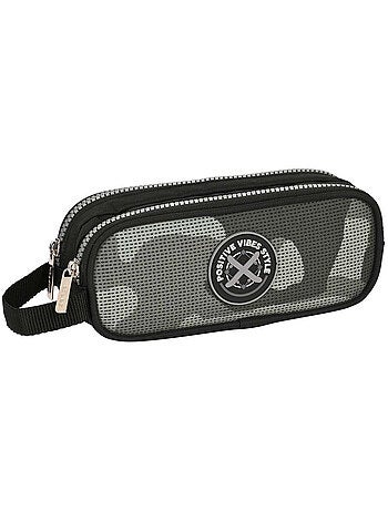 Estuche rectangular doble compartimento positive vibes estilo camuflaje 20 cm