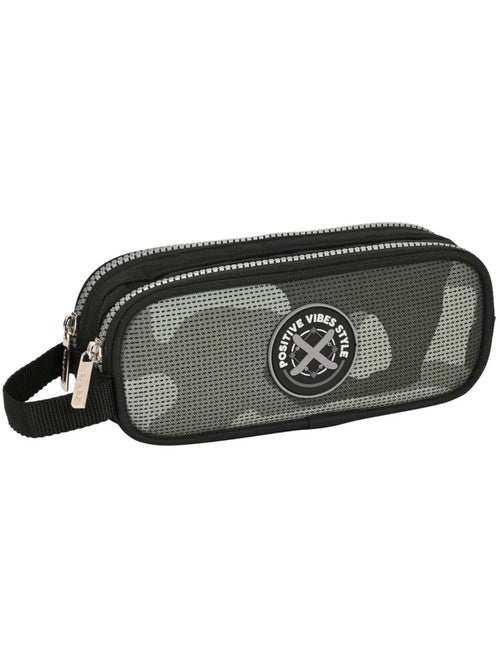 Estuche rectangular doble compartimento positive vibes estilo camuflaje 20 cm - Kiabi Estuche rectangular doble compartimento positive vibes estilo camuflaje 20 cm - Kiabi