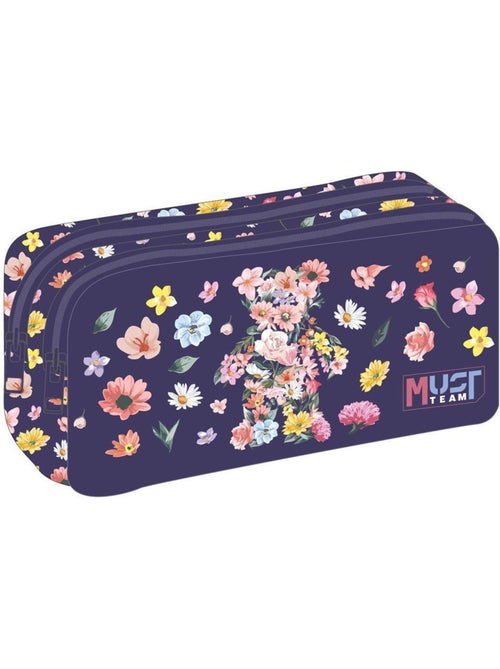 Estuche rectangular flores multicolor 2 compartimentos con cremallera 21 cm - Kiabi Estuche rectangular flores multicolor 2 compartimentos con cremallera 21 cm - Kiabi