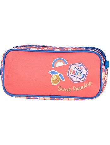 Estuche rectangular limón kip 22 cm con 2 compartimentos kip