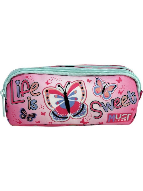Estuche rectangular mariposas 21 cm, 2 compartimentos con cremallera – cmp - Kiabi Estuche rectangular mariposas 21 cm, 2 compartimentos con cremallera – cmp - Kiabi