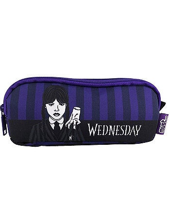 Estuche rectangular 'miércoles' 2 compartimentos con cremallera 21 cm – cmp