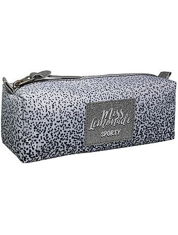 Estuche rectangular miss lemonade sporty de tejido moteado