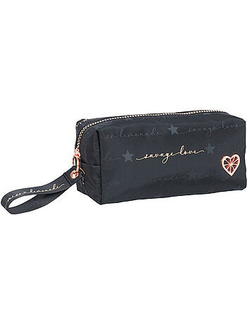 Estuche rectangular miss lemonade sporty de tejido moteado