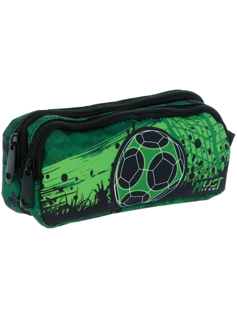 Estuche rectangular must de poliéster acolchado 2 compartimentos Verde/Ciruela - Kiabi