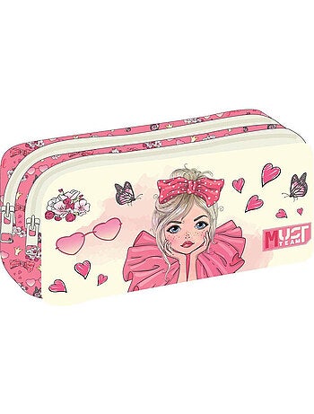 Estuche rectangular must team pretty girl 2 compartimentos con cremallera - cmp