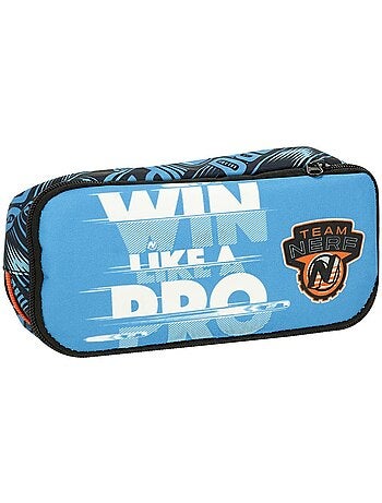 Estuche rectangular nerf diseño team azul cierre con cremallera