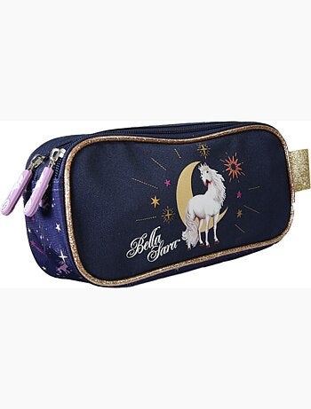 Estuche rectangular niña doble compartimento BELLA SERRA azul noche
