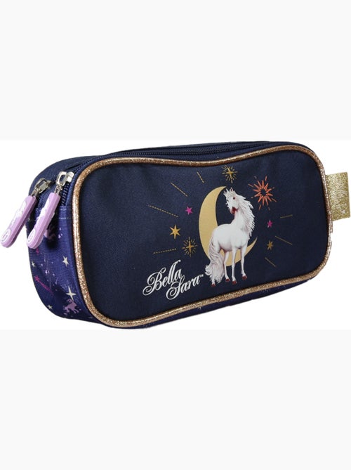 Estuche rectangular niña doble compartimento BELLA SERRA azul noche - Kiabi Estuche rectangular niña doble compartimento BELLA SERRA azul noche - Kiabi