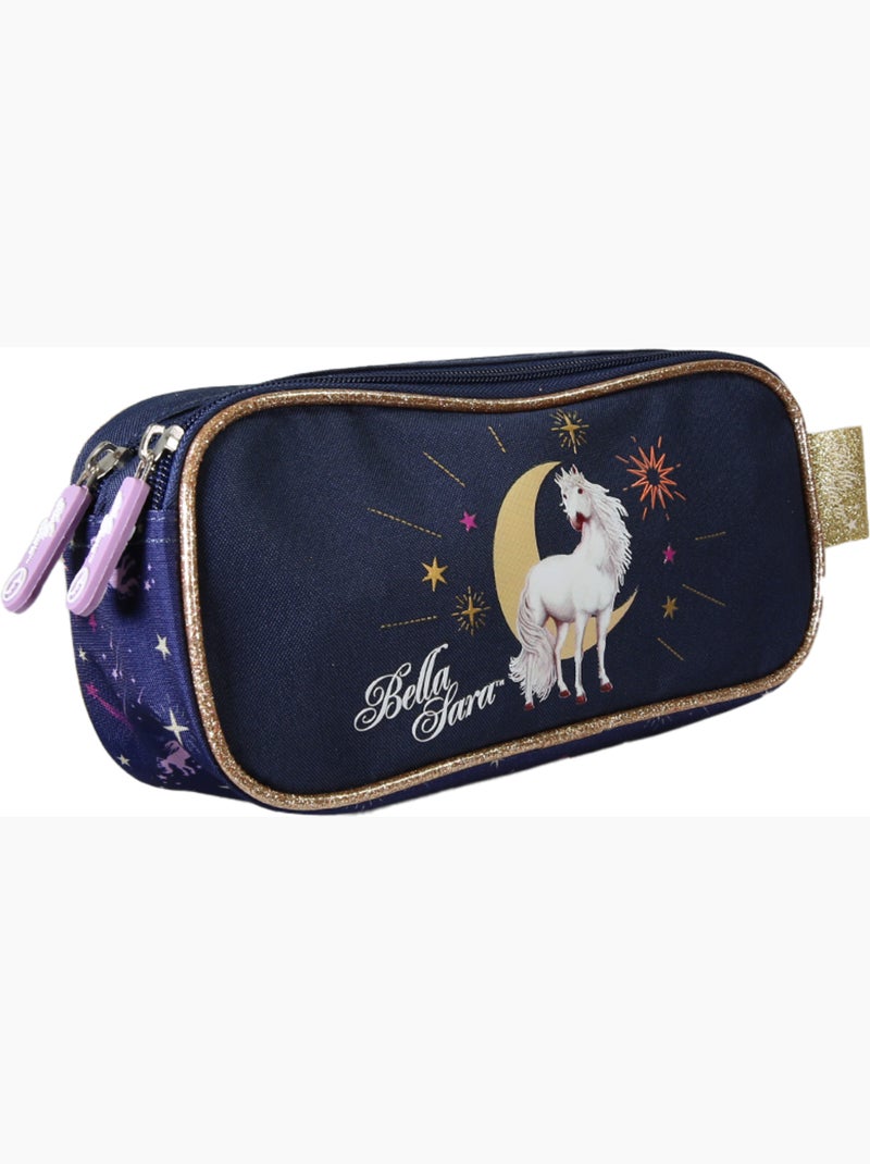 Estuche rectangular niña doble compartimento BELLA SERRA azul noche Azul noche - Kiabi