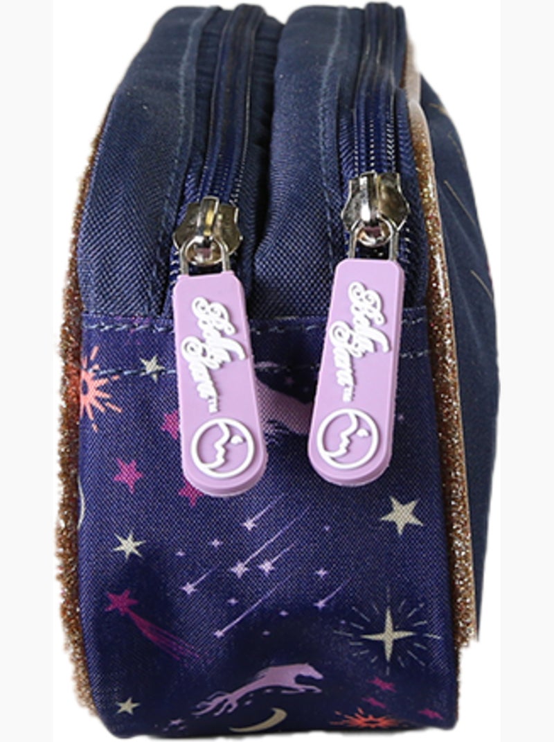 Estuche rectangular niña doble compartimento BELLA SERRA azul noche Azul noche - Kiabi