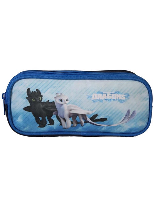 Estuche rectangular niño DRAGONS azul 2 compartimentos - Kiabi Estuche rectangular niño DRAGONS azul 2 compartimentos - Kiabi