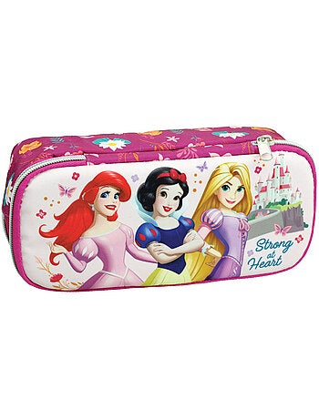 Estuche rectangular 'princesas disney' 2 compartimentos con cremallera 23 cm