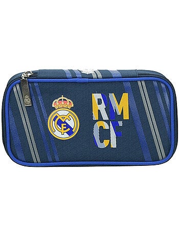 Estuche rectangular real madrid de tejido tipo lona de gran capacidad