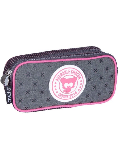 Estuche rectangular retro chacha 22 cm 2 compartimentos con cremallera - Kiabi Estuche rectangular retro chacha 22 cm 2 compartimentos con cremallera - Kiabi