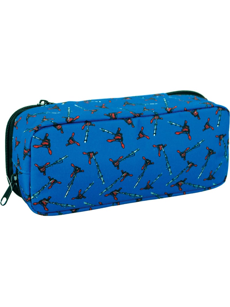Estuche rectangular spider-man 2 compartimentos 23 cm Azul - Kiabi