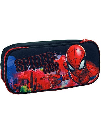 Estuche rectangular spider-man tejido flexible sonic 23 cm 2 compartimentos