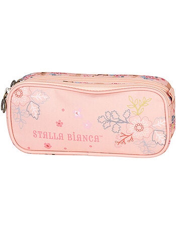 Estuche rectangular stalla bianca de material sintético con flores