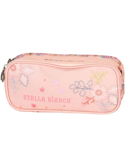 Estuche rectangular stalla bianca de material sintético con flores - Kiabi Estuche rectangular stalla bianca de material sintético con flores - Kiabi