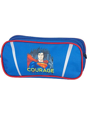 Estuche rectangular 'superman' 22 cm, 2 compartimentos, cierre de cremallera