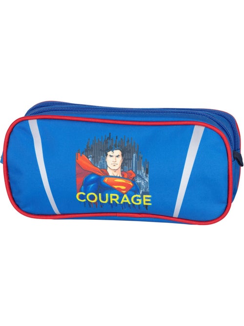Estuche rectangular 'superman' 22 cm, 2 compartimentos, cierre de cremallera - Kiabi Estuche rectangular 'superman' 22 cm, 2 compartimentos, cierre de cremallera - Kiabi