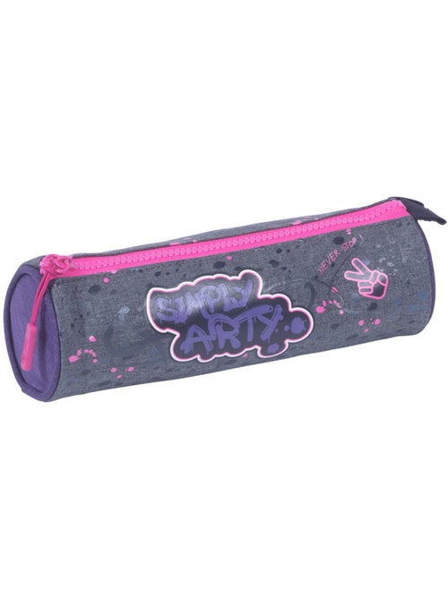 Estuche redondo 22 x 7 cm 'graffiti' con cremallera kip - Kiabi Estuche redondo 22 x 7 cm 'graffiti' con cremallera kip - Kiabi