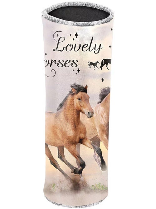 Estuche redondo cilíndrico estampado caballos 22 cm - Kiabi Estuche redondo cilíndrico estampado caballos 22 cm - Kiabi