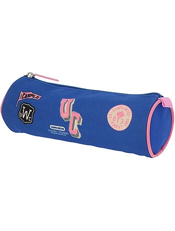 Estuche redondo con cierre de cremallera 22 cm cilindro rosa camps