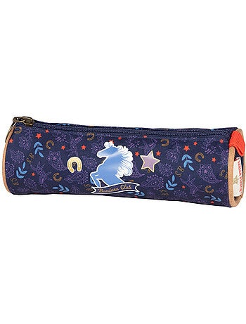 Estuche redondo de lona estampado caballo appaloosa stalla bianca