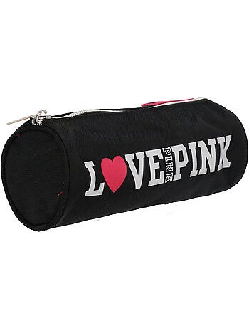 Estuche redondo escolar cmp love pink - cierre de cremallera 22 cm