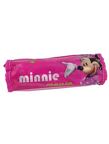 Estuche redondo minnie de tejido revestido brillante