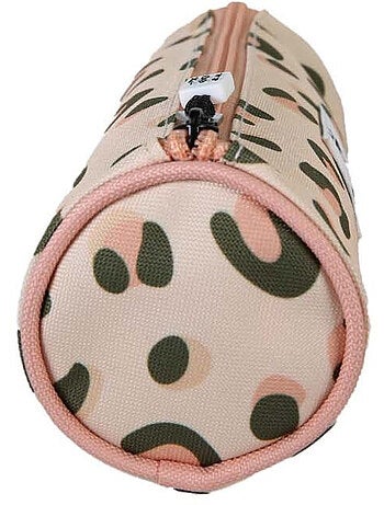 Estuche redondo niña POL FOX Crush rosa motivo leopardo