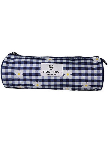 Estuche redondo niña POL FOX Daisy azul marino motivo margarita