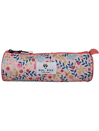 Estuche redondo niña POL FOX Happy Blush rosa motivo flor