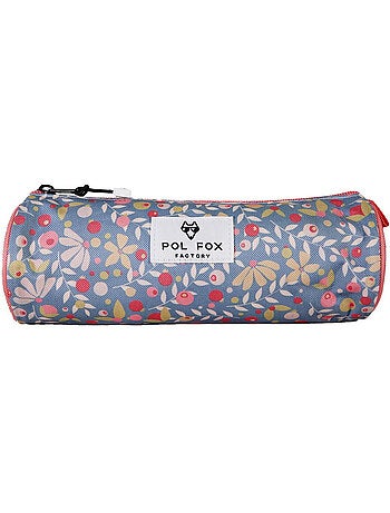 Estuche redondo niña POL FOX Happy Jean azul marino motivo flor