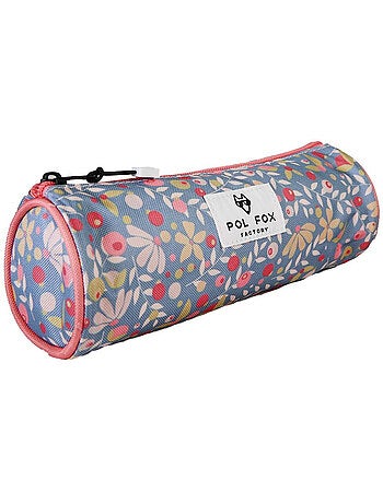 Estuche redondo niña POL FOX Happy Jean azul marino motivo flor