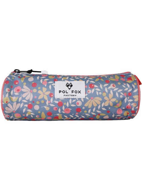 Estuche redondo niña POL FOX Happy Jean azul marino motivo flor - Kiabi Estuche redondo niña POL FOX Happy Jean azul marino motivo flor - Kiabi