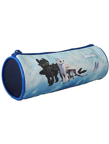 Estuche redondo niño DRAGONS azul 1 compartimento