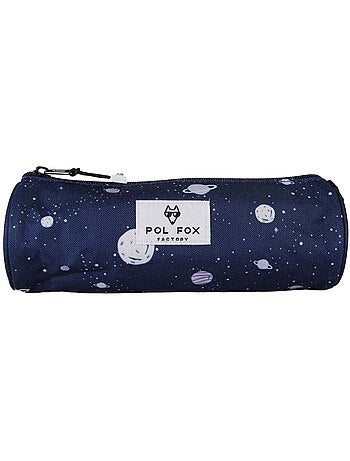 Estuche redondo niño POL FOX Cosmo azul marino motivo planetas